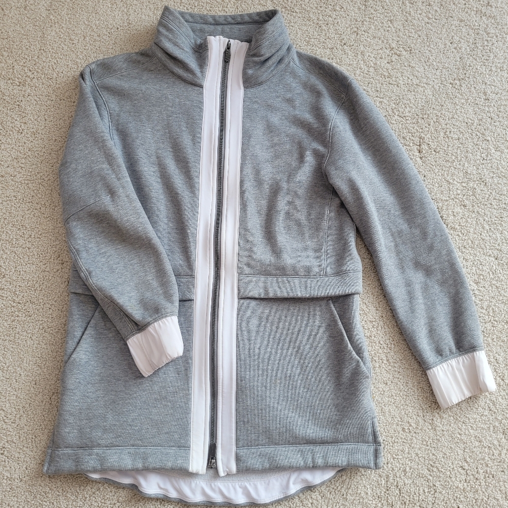 lululemon athletica Gray and White Zip Hoodie Jacket - Picture 11 of 12